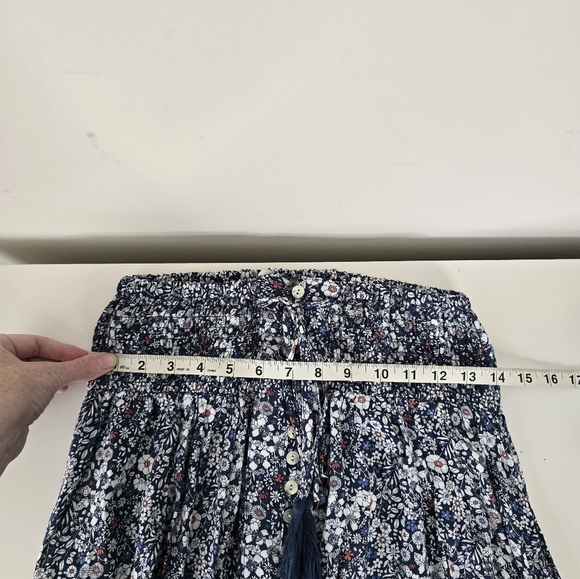 NWT Ava Christine Front Slit Smocked Floral Print Maxi Skirt Button Front S Boho - Picture 10 of 14